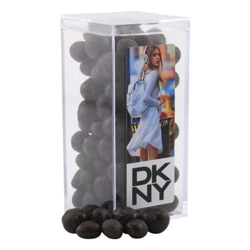Chocolate Espresso Beans in a Clear Acrylic Square Tall Box