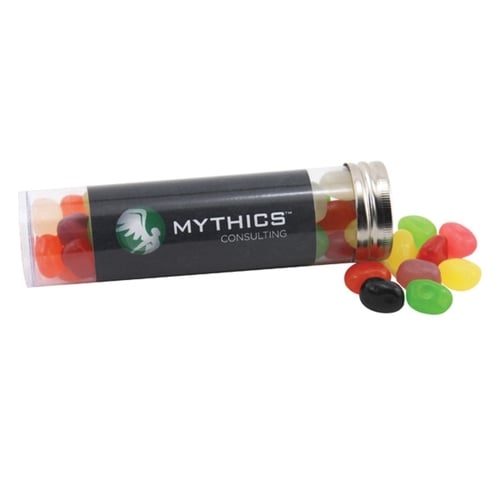 Jelly Beans Candy in a 5 " Plastic Tube with Metal Cap
