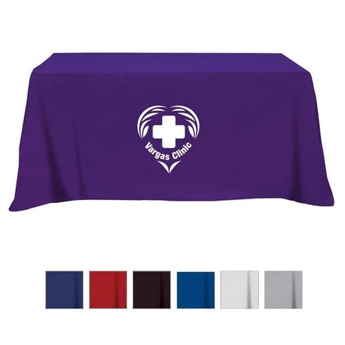 Flat Poly/Cotton 4-sided Table Cover - fits 6' standard t...