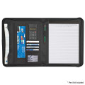 Pebble Grain Zippered Portfolio With Calculator