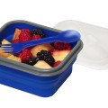 Collapsible Silicone Lunch Box with Fork & Spoon
