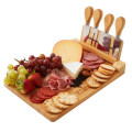 5 Piece Magnetic Bamboo Cheese Board Set