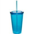 16 oz. Double Wall Acrylic Tumbler with Straw