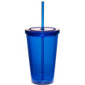 16 oz. Double Wall Acrylic Tumbler with Straw