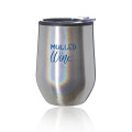 12 oz. Iridescent Stemless Wine Glass with Lid