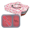 Collapsible 2-Section Food Container And Dual Utensil Wit...