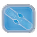 Collapsible Food Container With Dual Utensil