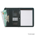 Leather Look 8 ½" x 11" Zippered Portfolio With Calculator