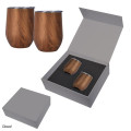12 Oz. Woodgrain Alexander Stemless Wine Cup Gift Set