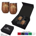 12 Oz. Woodgrain Alexander Stemless Wine Cup Gift Set