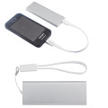 Slim Aluminum Power Bank Charger with Micro USB Cable Wri...