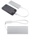 Slim Aluminum Power Bank Charger with Micro USB Cable Wri...