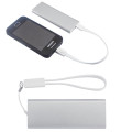 Slim Aluminum Power Bank Charger with Micro USB Cable Wri...
