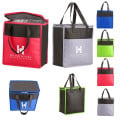 Two-Tone Flat Top Insulated Non-Woven Shopping Tote Bag