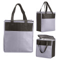 Two-Tone Flat Top Insulated Non-Woven Shopping Tote Bag