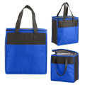 Two-Tone Flat Top Insulated Non-Woven Shopping Tote Bag