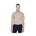 Harriton® Men's Easy Blend Short-Sleeve Twill Shirt with ...