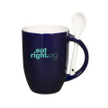 12 oz. Dapper Ceramic Mug With Spoon.