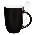 12 oz. Dapper Ceramic Mug With Spoon.