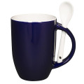 12 oz. Dapper Ceramic Mug With Spoon.