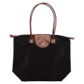 Folding Tote with Leather Flap Closure