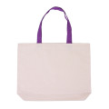 Cotton Canvas Tote with Gusset & Color Accent Handles