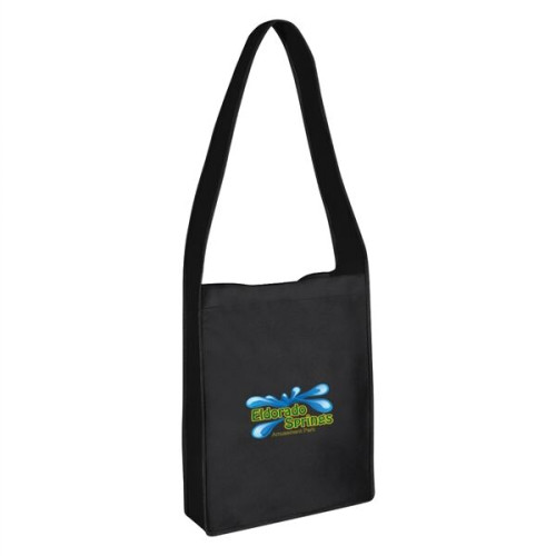 Non-Woven Messenger Tote Bag With Hook And Loop Closure
