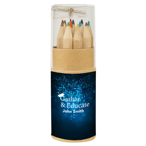 12-Piece Colored Pencil Set In Tube With Sharpener