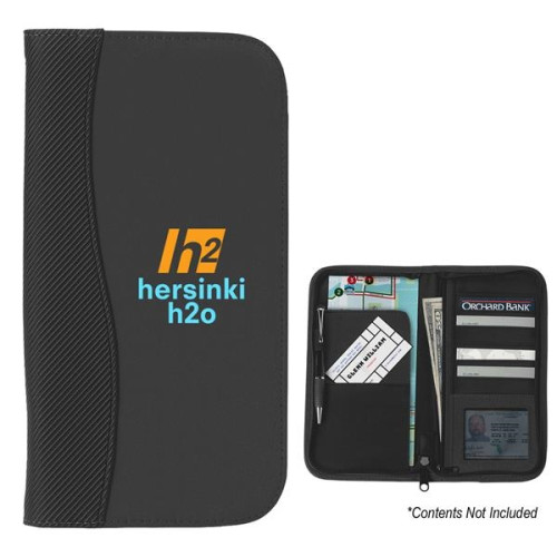 Microfiber Travel Wallet With Embossed PVC Trim