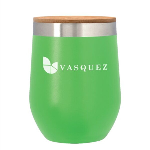 12 Oz. Vinay Stemless Wine Glass With Bamboo Lid