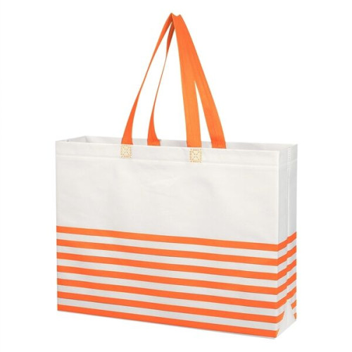 Non-Woven Horizontal Stripe Tote Bag