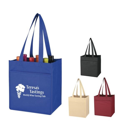 Non-Woven 6 Bottle Wine Tote Bag