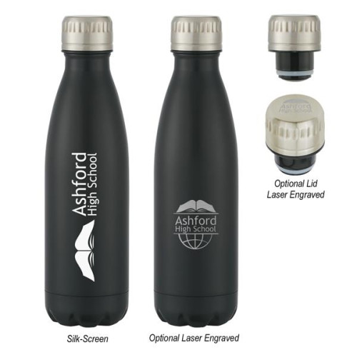 16 Oz. Matte Black Stainless Steel Bottle With Custom Box