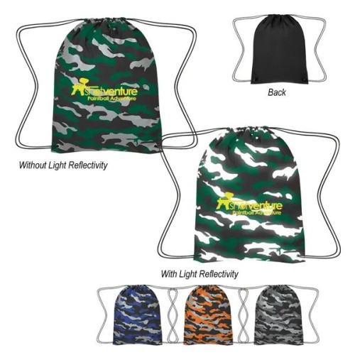 Reflective Camo Drawstring Sports Pack