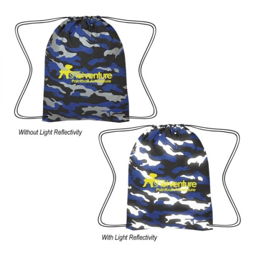 Reflective Camo Drawstring Sports Pack
