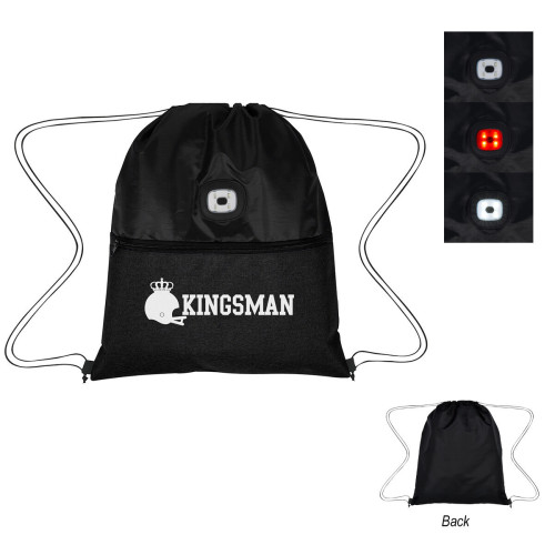 COB Light Up Heathered Drawstring Bag