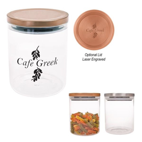 26 Oz. Glass Container With Stainless Steel Lid
