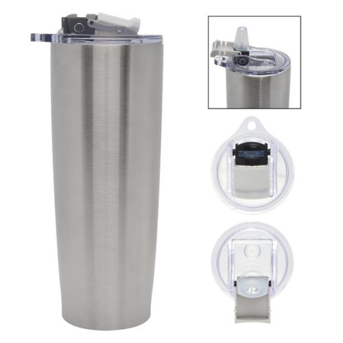 25 Oz. Pop 'N Sip Stainless Steel Tumbler
