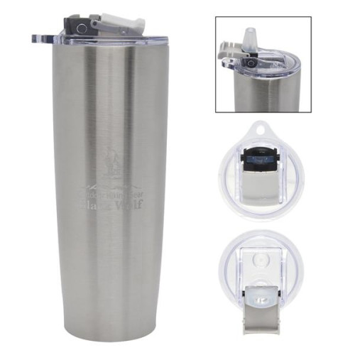25 Oz. Pop 'N Sip Stainless Steel Tumbler