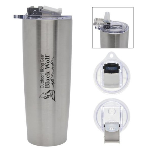 25 Oz. Pop 'N Sip Stainless Steel Tumbler