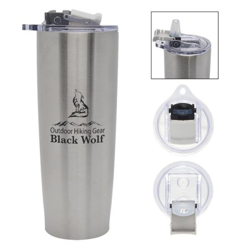25 Oz. Pop 'N Sip Stainless Steel Tumbler
