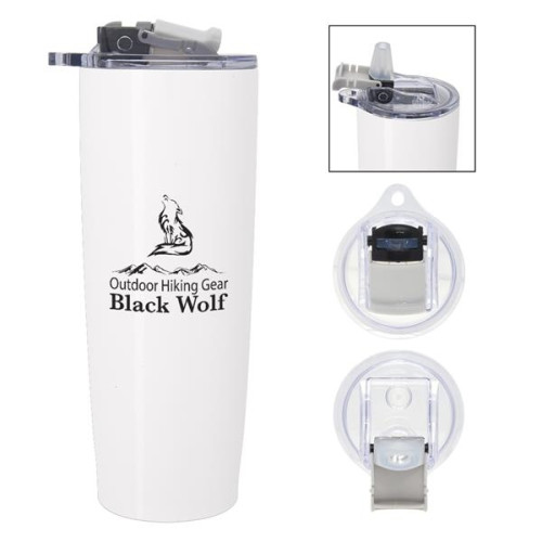 25 Oz. Pop 'N Sip Stainless Steel Tumbler