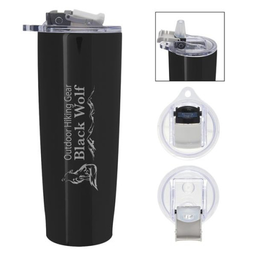 25 Oz. Pop 'N Sip Stainless Steel Tumbler