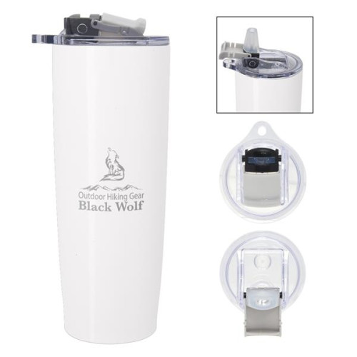 25 Oz. Pop 'N Sip Stainless Steel Tumbler