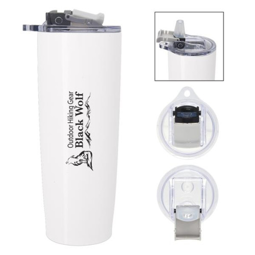 25 Oz. Pop 'N Sip Stainless Steel Tumbler