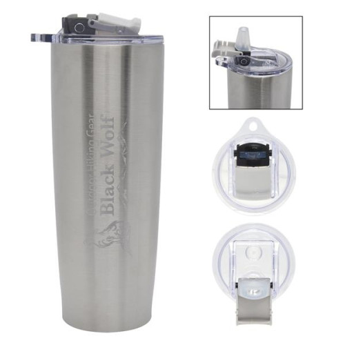 25 Oz. Pop 'N Sip Stainless Steel Tumbler