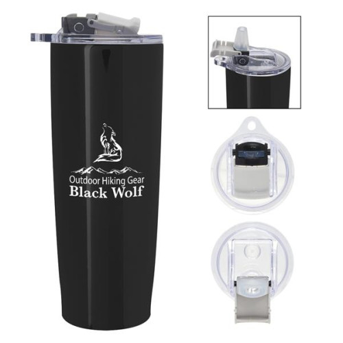 25 Oz. Pop 'N Sip Stainless Steel Tumbler