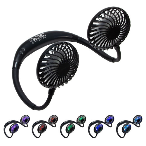 Dual Breeze Hands-Free Neck Fan with Mood Light