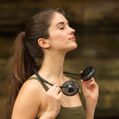 Dual Breeze Hands-Free Neck Fan with Mood Light