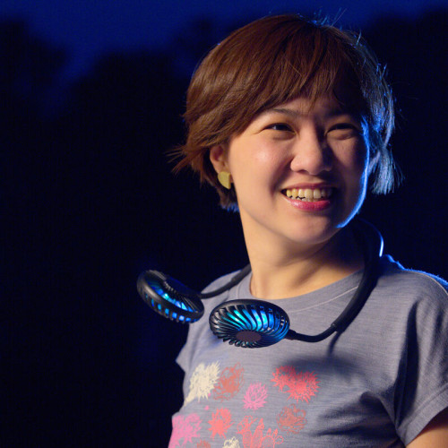 Dual Breeze Hands-Free Neck Fan with Mood Light